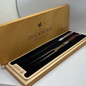 Laguiole California Carving Knife & Fork Set Rosewood